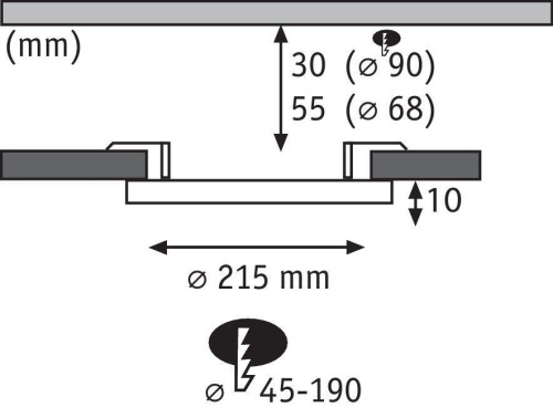 Встраиваемая светодиодная панель Paulmann Veluna VariFit 93068