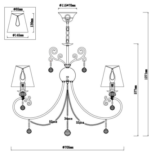 Подвесная люстра Rivoli Neve 2012-207 Б0038400 Подвесная люстра Rivoli Neve 2012-207 Б0038400