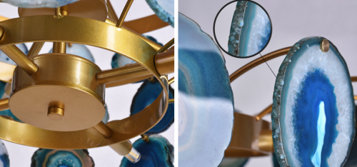 Люстра Agate Burst Chandelier 3 Round Blue D70 By Imperiumloft