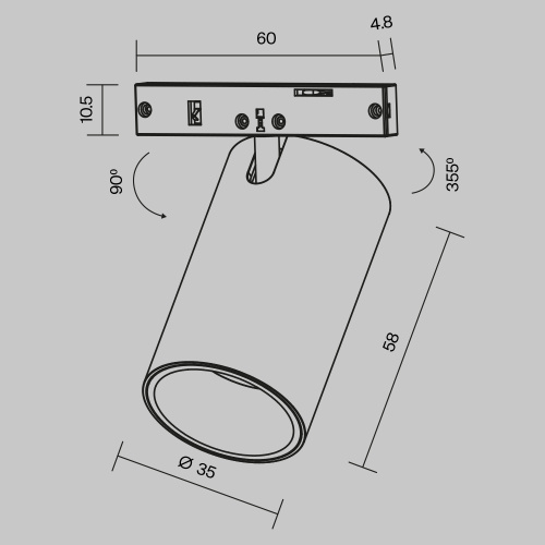 Трековый светильник Technical TR187-1-5W2.7K-M-B Трековый светильник Technical TR187-1-5W2.7K-M-B