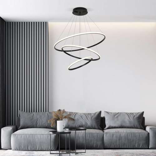 Подвесной светодиодный светильник Eurosvet Collars 90264/3 черный Подвесной светодиодный светильник Eurosvet Collars 90264/3 черный