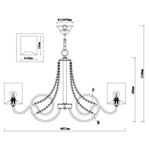 Подвесная люстра Rivoli Cascata 2016-208 Б0038421 Подвесная люстра Rivoli Cascata 2016-208 Б0038421