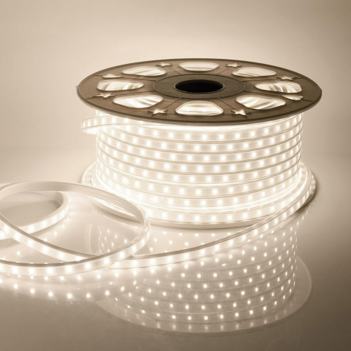 Светодиодная влагозащищенная лента Apeyron 6W/m 60LED/m 2835SMD теплый белый 15M 10-57 Светодиодная влагозащищенная лента Apeyron 6W/m 60LED/m 2835SMD теплый белый 15M 10-57