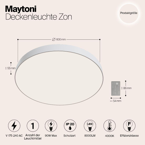 Потолочный светодиодный светильник Maytoni Zon C032CL-L96W4K