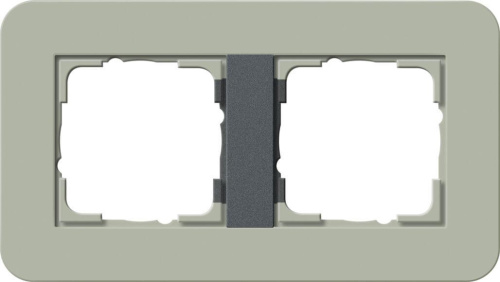 Рамка 2-постовая Gira E3 серо-зеленый/антрацит 0212425