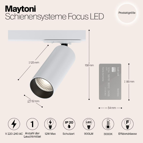 Трековый светодиодный светильник Maytoni Track lamps TR021-1-12W3K Трековый светодиодный светильник Maytoni Track lamps TR021-1-12W3K