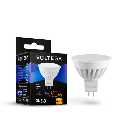Лампа светодиодная Voltega GU5.3 10W 2800K матовая VG1-S2GU5.3warm10W-C 7074 Лампа светодиодная Voltega GU5.3 10W 2800K матовая VG1-S2GU5.3warm10W-C 7074
