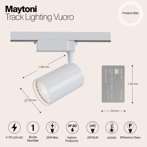 Трековый светильник Maytoni Technical TR003-1-30W4K-W Трековый светильник Maytoni Technical TR003-1-30W4K-W
