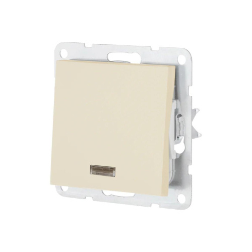 Переключатель одноклавишный LK Studio LK80 c подсветкой бежевый матовый 840402-1