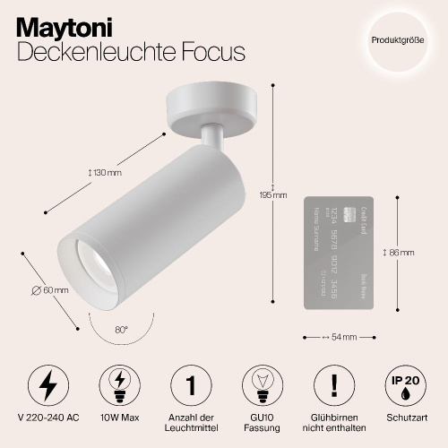 Спот Maytoni Focus C017CW-01W Спот Maytoni Focus C017CW-01W