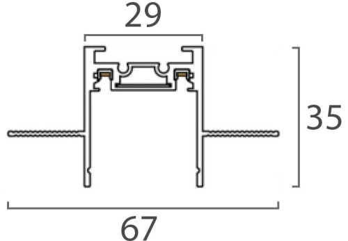Шинопровод магнитный встраиваемый Italline Kreator IT09-9021 black