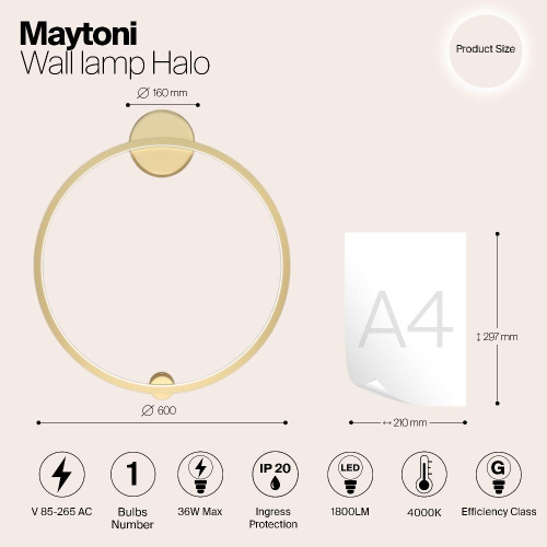 Настенный светильник (бра) Maytoni MOD005WL-L22BSK1