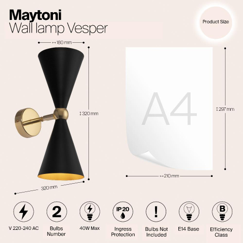 Бра Maytoni Vesper MOD108WL-02GB Бра Maytoni Vesper MOD108WL-02GB