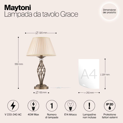 Настольная лампа Maytoni Grace RC247-TL-01-R