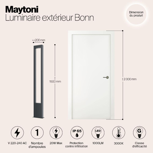 Уличный светодиодный светильник Maytoni Bonn O425FL-L20GF
