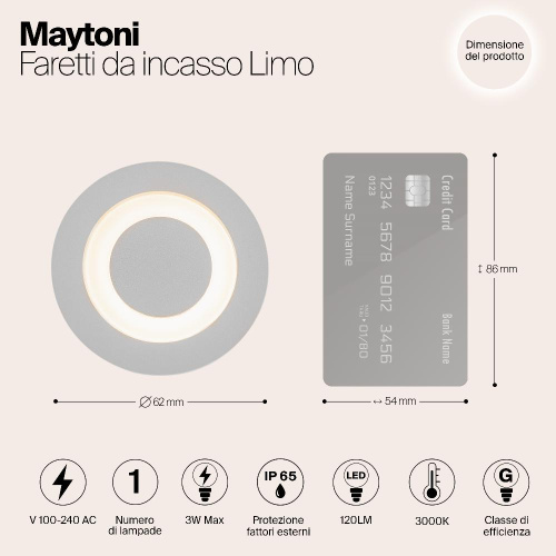 Встраиваемый светодиодный светильник Maytoni Limo O037-L3W3K