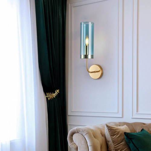 Настенный Светильник Agne Blue Glass Tube Wall Light By Imperiumloft