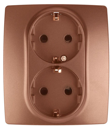 Розетка ЭРА 12 2x2P E Schuko со шторками 16A 250V 12-2104-14 Б0019333