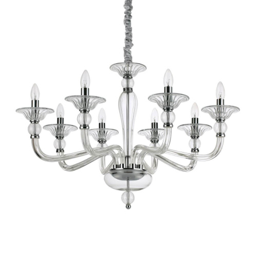 Подвесная люстра Ideal Lux Danieli SP8 Trasparente 159980 Подвесная люстра Ideal Lux Danieli SP8 Trasparente 159980