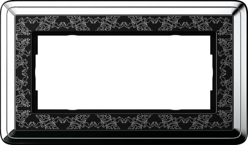 Рамка 2-модульная Gira ClassiX Art хром/черный 1002682