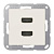 Розетка HDMI двойная Jung A 500 слоновая кость MAA1133