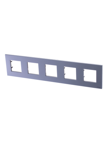 Рамка 5-постовая ABB Zenit серебро 2CLA227500N1301 Рамка 5-постовая ABB Zenit серебро 2CLA227500N1301