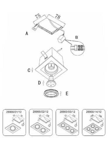 Встраиваемый светильник Lucide Chimney 28900/01/12