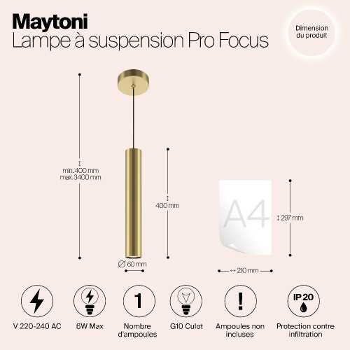 Подвесной светильник Maytoni MOD161PL-01G1