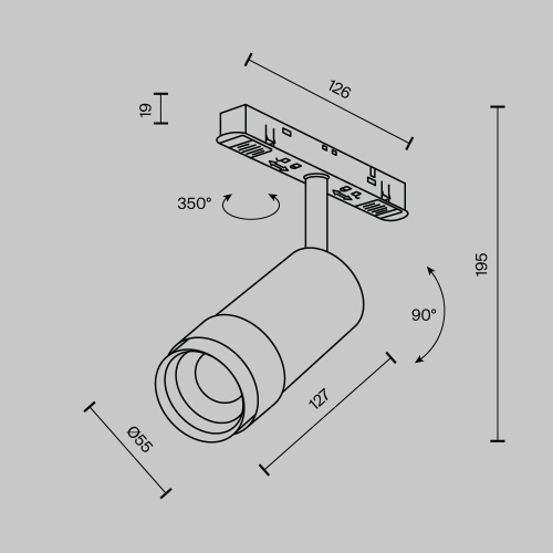 Трековый светильник Technical TR211-1-12W4K-Z-B Трековый светильник Technical TR211-1-12W4K-Z-B