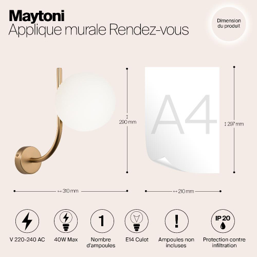 Бра Maytoni Rendez-Vous MOD109WL-01BS Бра Maytoni Rendez-Vous MOD109WL-01BS