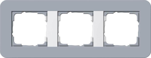 Рамка 3-постовая Gira E3 серо-голубой/белый глянцевый 0213414
