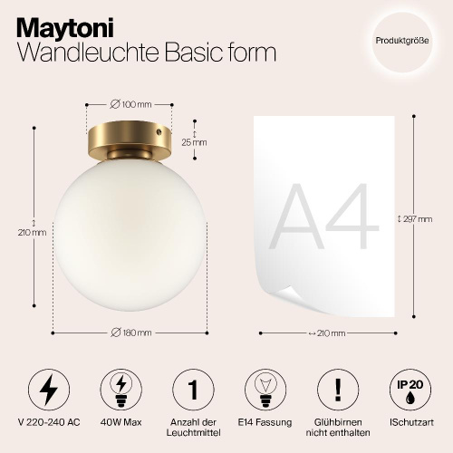 Потолочный светильник Maytoni Basic form MOD321WL-01G2