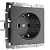Розетка Werkel с заземлением и шторками Графит рифленый WL04-SKGS-01-IP44 4690389146008