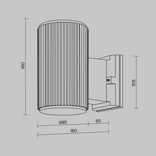 Настенный светильник Maytoni Outdoor O419WL-01B