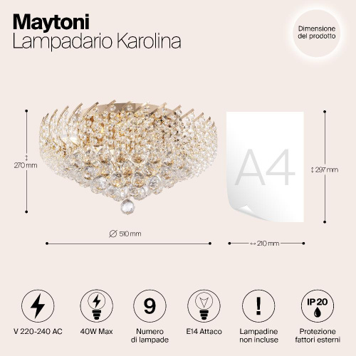 Потолочная люстра Maytoni Karolina DIA120-09-G
