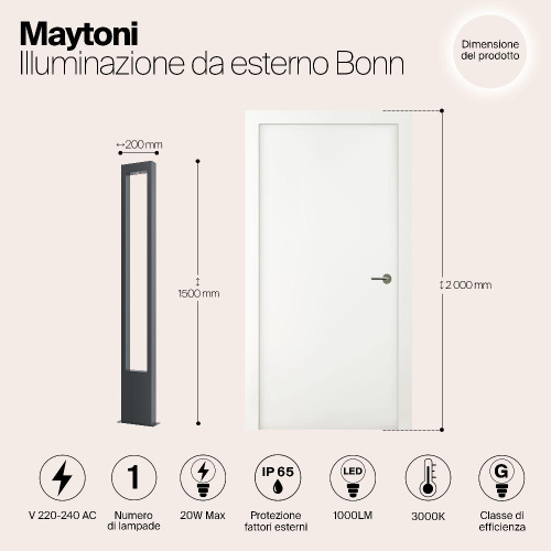 Уличный светодиодный светильник Maytoni Bonn O425FL-L20GF