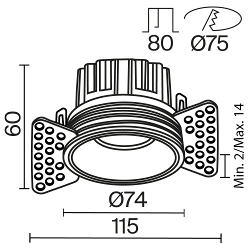 Встраиваемый светильник Technical DL058-12W3K-TRS-BS