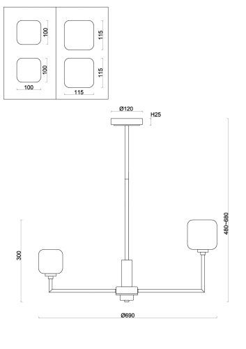 Потолочный светильник Freya FR5373CL-06BS Потолочный светильник Freya FR5373CL-06BS