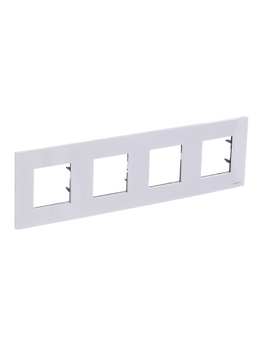 Рамка 4-постовая ABB Zenit серебро 2CLA227400N1301 Рамка 4-постовая ABB Zenit серебро 2CLA227400N1301