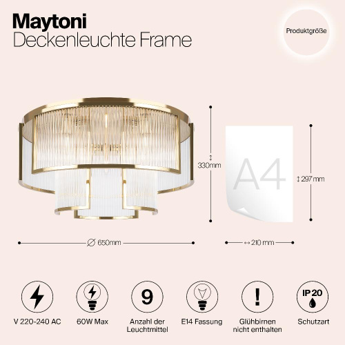 Потолочный светильник Maytoni MOD174CL-09G