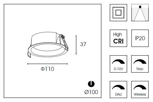 Встраиваемый светильник DB8504NR Ø11