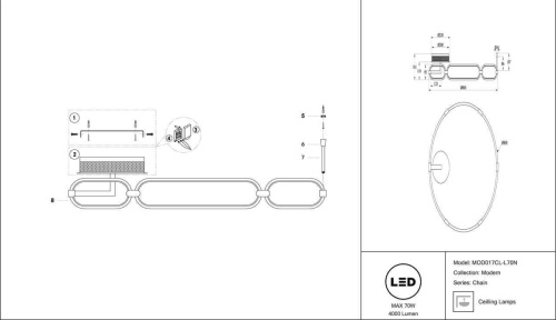 Потолочный светодиодный светильник Maytoni Chain MOD017CL-L70N