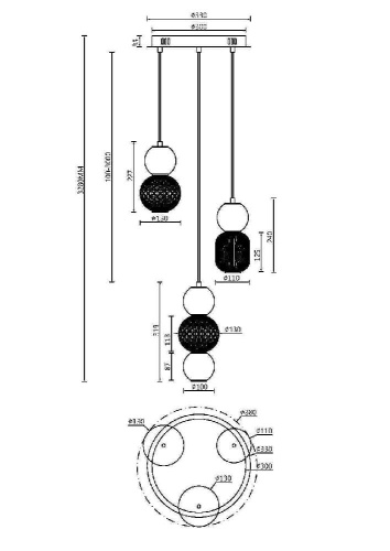 Подвесной светильник Maytoni MOD273PL-L33G3K
