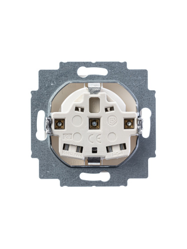Розетка ABB Basic55 Schuko с/з 16A 250V безвинтовой зажим альпийский белый 2CKA002011A3855