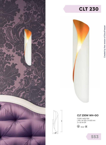 Настенный светильник Crystal Lux CLT 230W WH-GO Настенный светильник Crystal Lux CLT 230W WH-GO