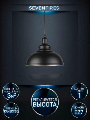 Подвесной светильник Seven Fires Tramin WD3502/1P-BK-GD Подвесной светильник Seven Fires Tramin WD3502/1P-BK-GD