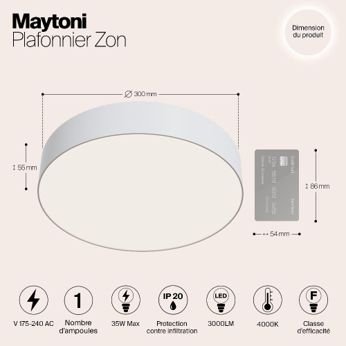 Потолочный светодиодный светильник Maytoni Zon C032CL-L43W4K