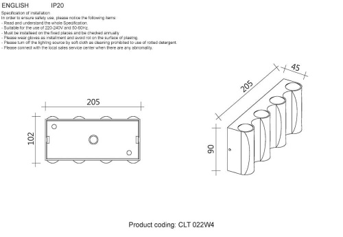 Настенный светодиодный светильник Crystal Lux CLT 022W4 WH 4000K