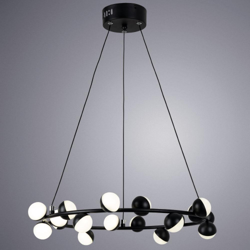 Подвесная светодиодная люстра Arte Lamp Dexter A3619SP-18BK Подвесная светодиодная люстра Arte Lamp Dexter A3619SP-18BK