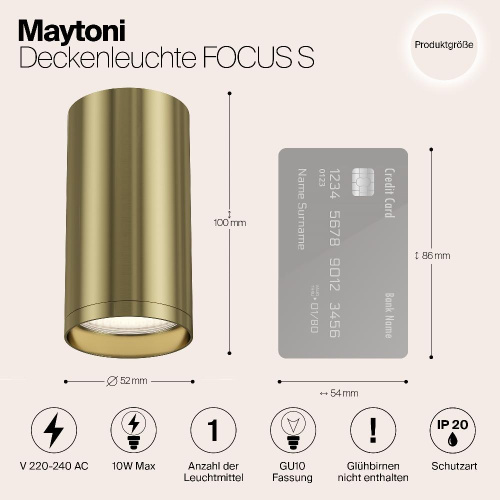 Потолочный светильник Maytoni Focus S C052CL-01BS